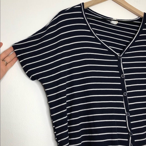 Live in the Moment Thermal Striped Crop Blue - Picture 7 of 9